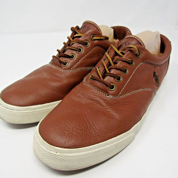 Polo Ralph Lauren Vaughn Leather Boat Shoes Men\'s Size 12 Brown 12D Loafers main image 10